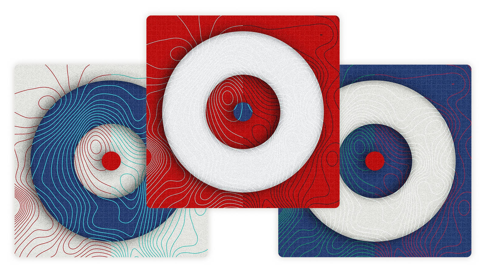 The contour lines are the real bathymetry of the Gulf of Paria, and the rings are the lifesavers most of those who crossed never had. Made in three variations, blue, white and red, as a quiet way of keeping these deaths from becoming routine.