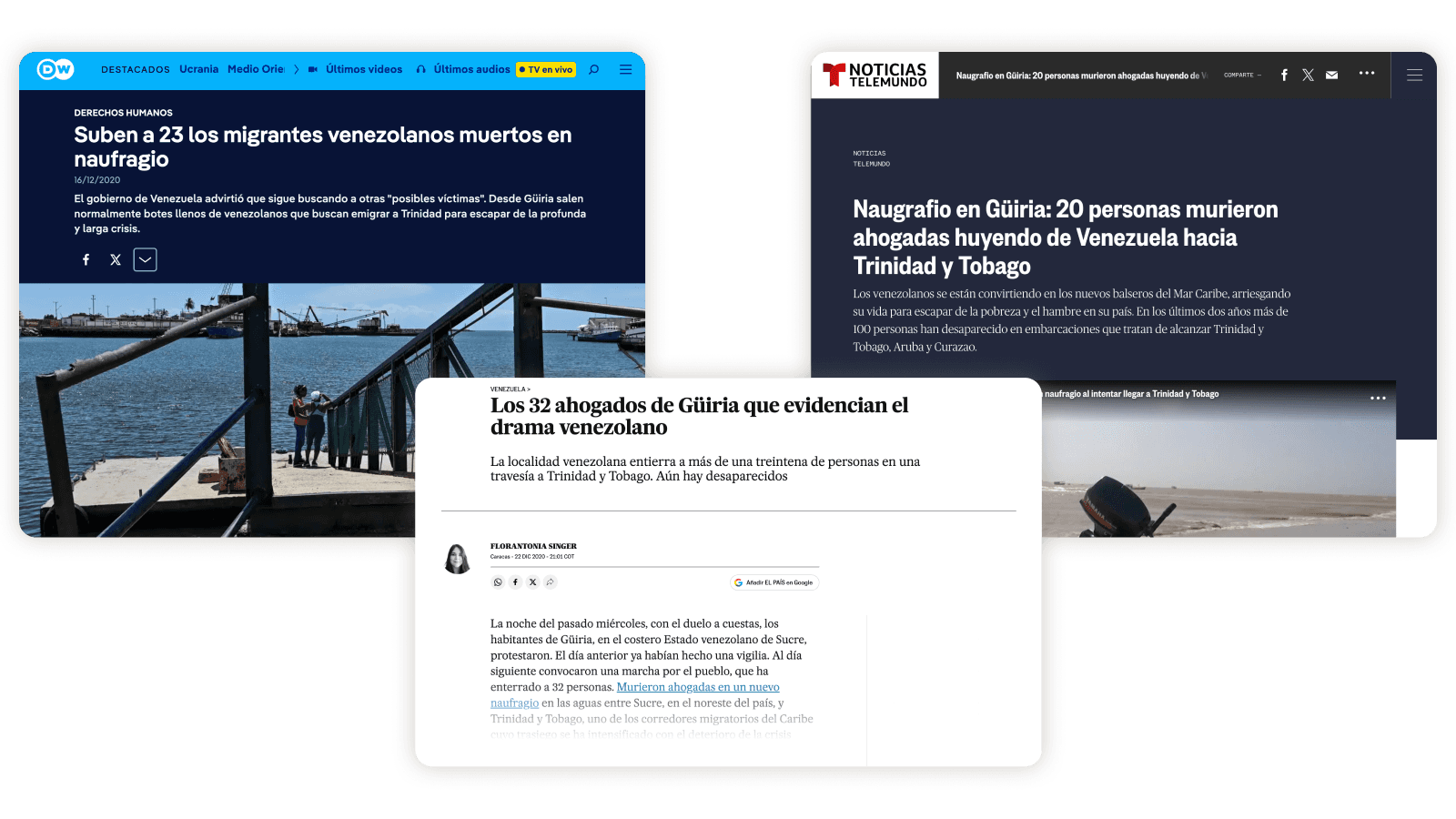 Between 2020 and 2021, news kept coming about Venezuelan migrants shipwrecked on the route from Güiria to Trinidad, often in overloaded boats and without life jackets.