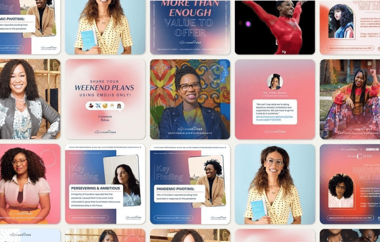Templates for weekly newsletters and daily social media, so the team could produce consistent, on-brand content without a designer in the loop every time.