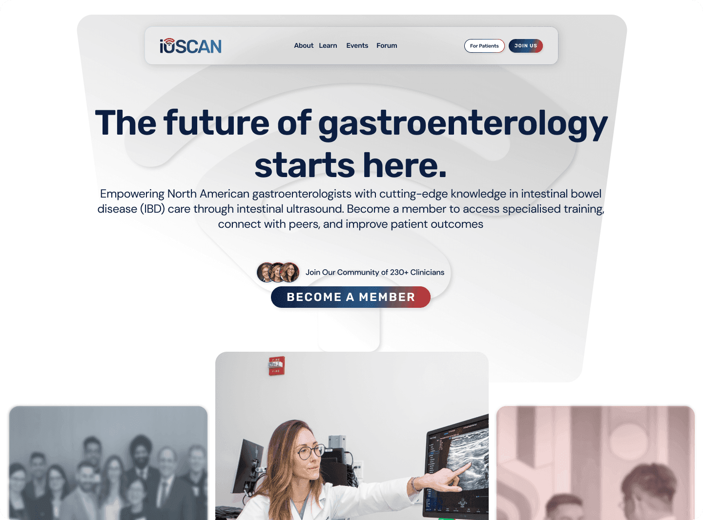iUSCAN homepage hero section with mission statement
